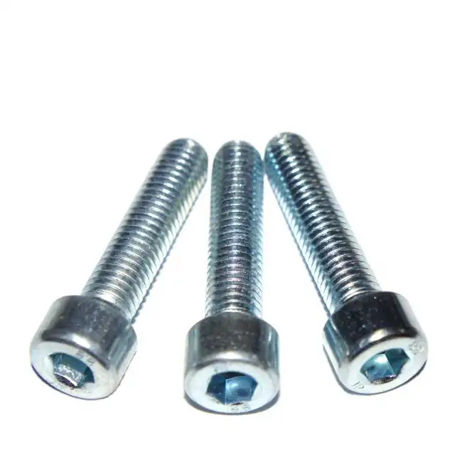 أجهزة التثبيت Hex Socket bolt الكربون الفولاذ الزنك الأبيض الصف 8.8 الخيط الكامل DIN 912